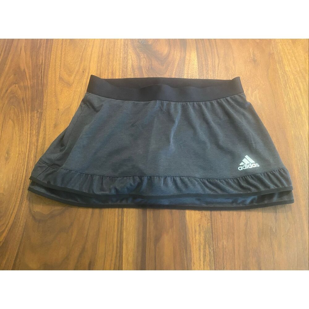Adidas Women's Gray Climachill Built-In Shorts A-Line Tennis Skort Skirt Medium